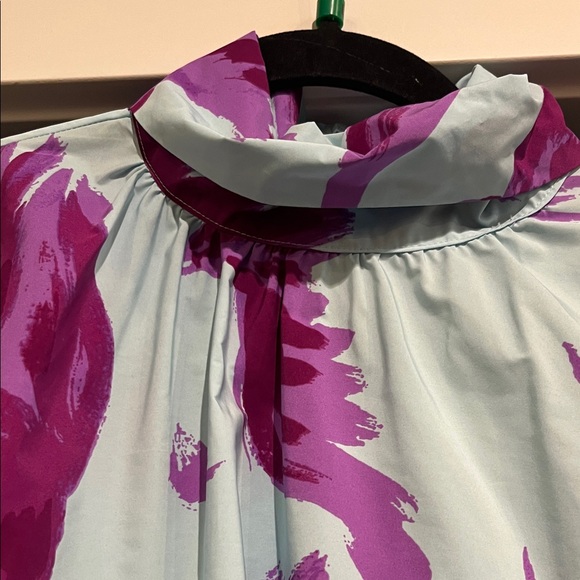 Floral Long Sleeve Dress - Pink and Blue - Picture 5 of 9